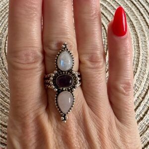 Handmade Sterling plated 925 ring size 8